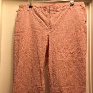 Striped seersucker capris